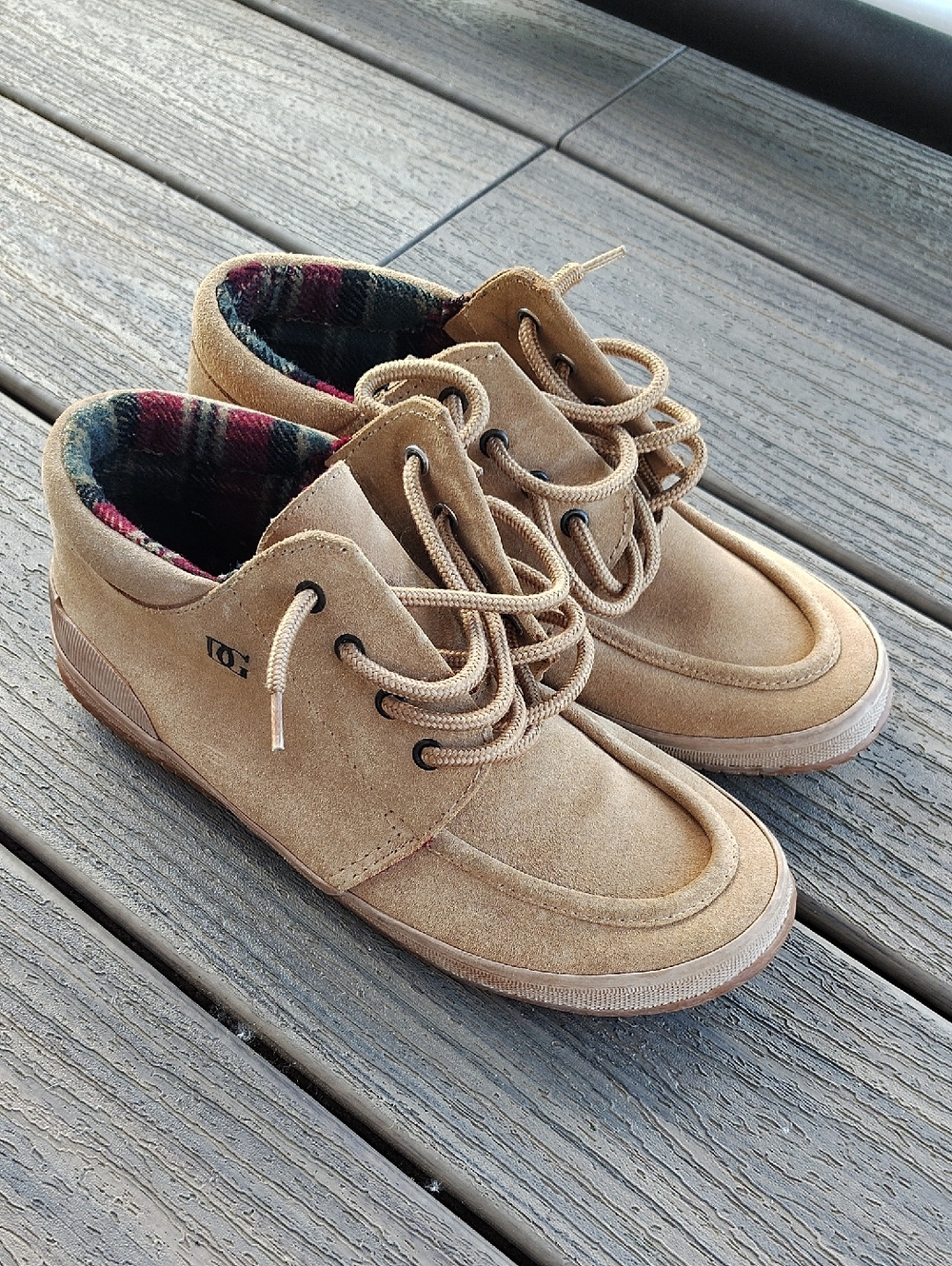 Tan Suede Chukka Boots with Plaid Lining